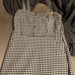 Bodycon button front plaid dress
